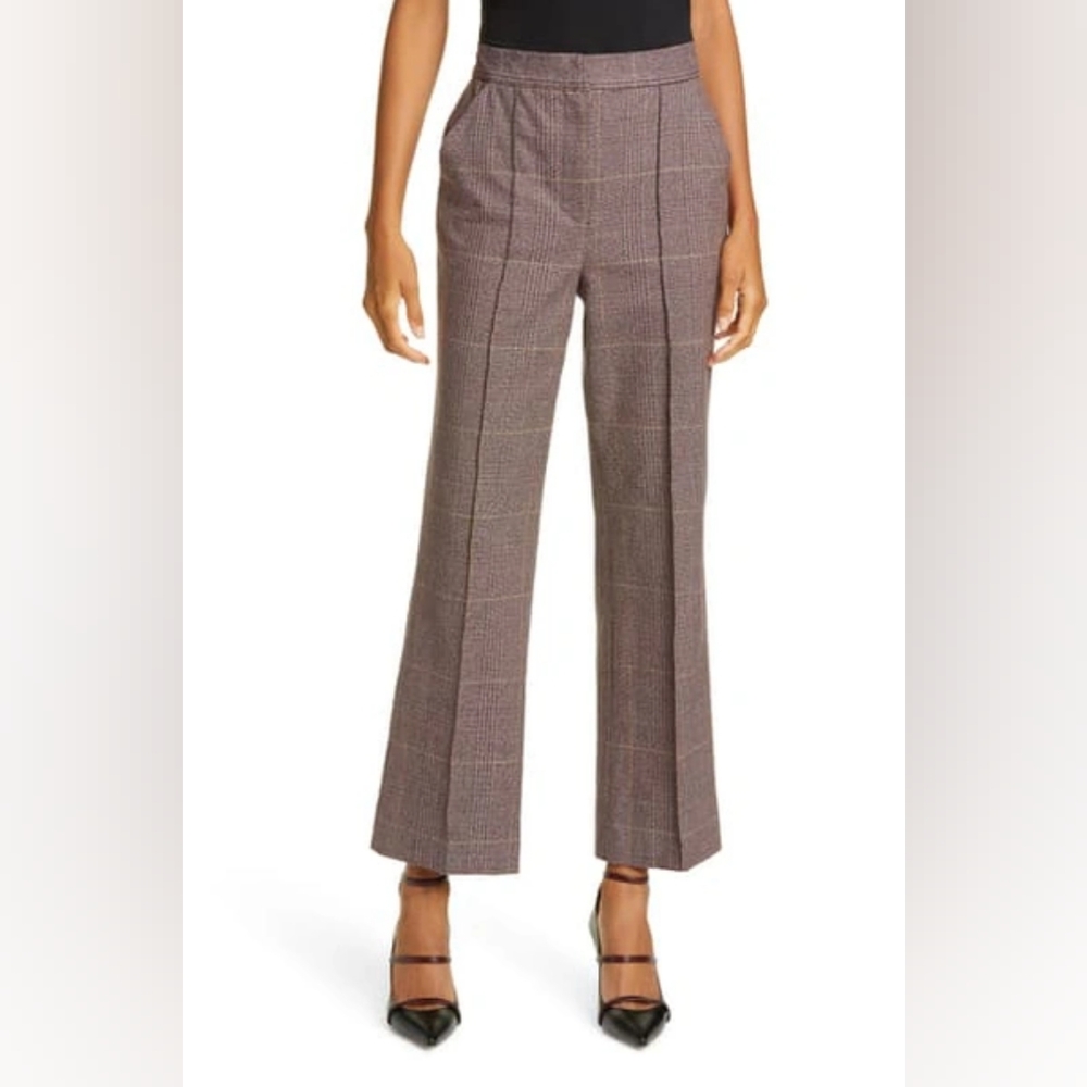 La Vie Rebecca Taylor Astrid plaid stretch cotton pants